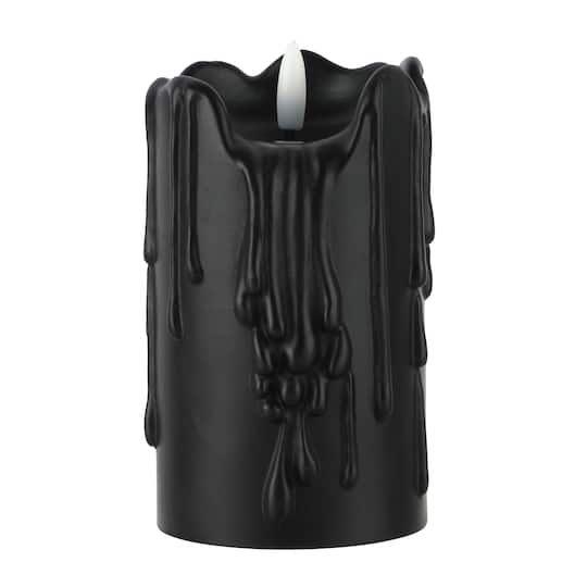 Black Dripping LED Pillar Candle by Ashland